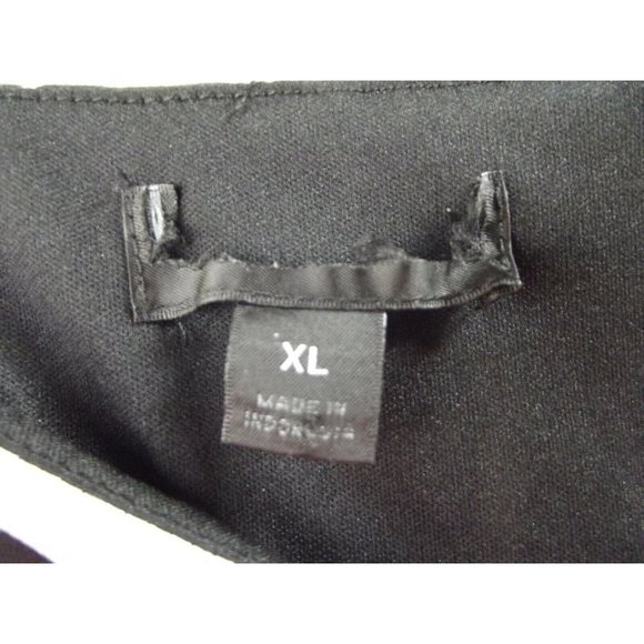 Women's Dress XL Black White Coral Orange Asymmetrical Neck Geo Print Polyester - Picture 7 of 8